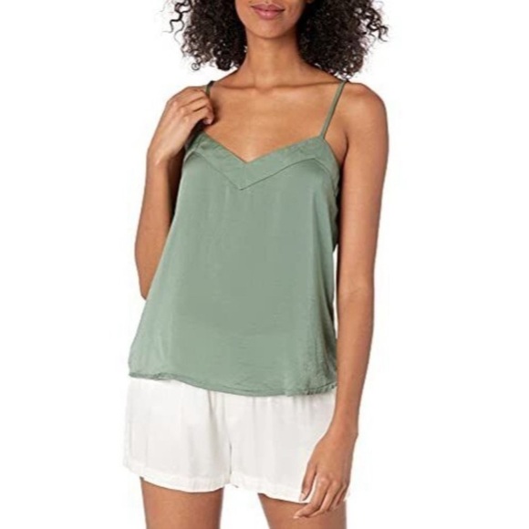 PJ Salvage Sister Satin Lounge Cami Sleep Top Pajama Tank sz XS Sage Green RZSSC